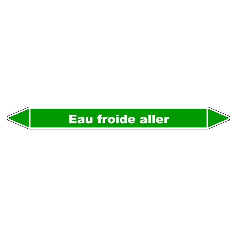 Marqueur de Tuyauterie - Eau froide aller - NFX 08-105 - Vinyle Laminé