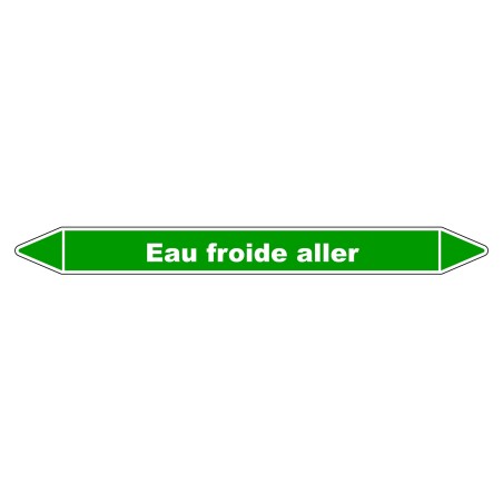 Marqueur de Tuyauterie - Eau froide aller - NFX 08-105 - Vinyle Laminé