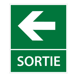 Panneau directionnel - Sortie flèche gauche 250 x 300 mm