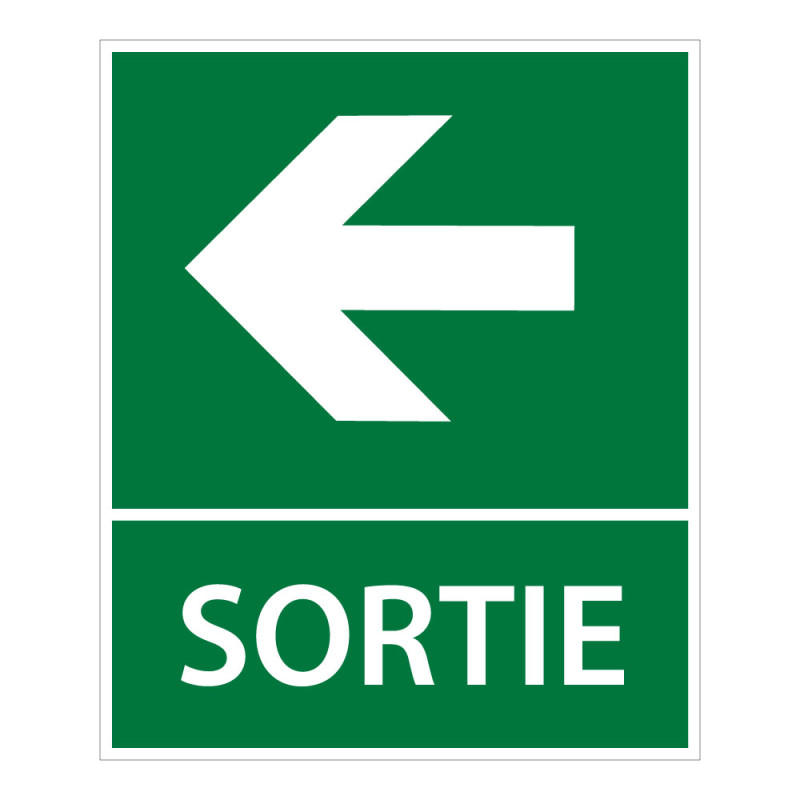 Panneau directionnel - Sortie flèche gauche 250 x 300 mm