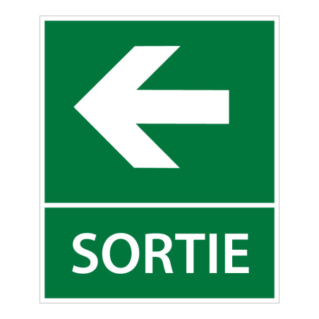 Panneau directionnel - Sortie flèche gauche 250 x 300 mm