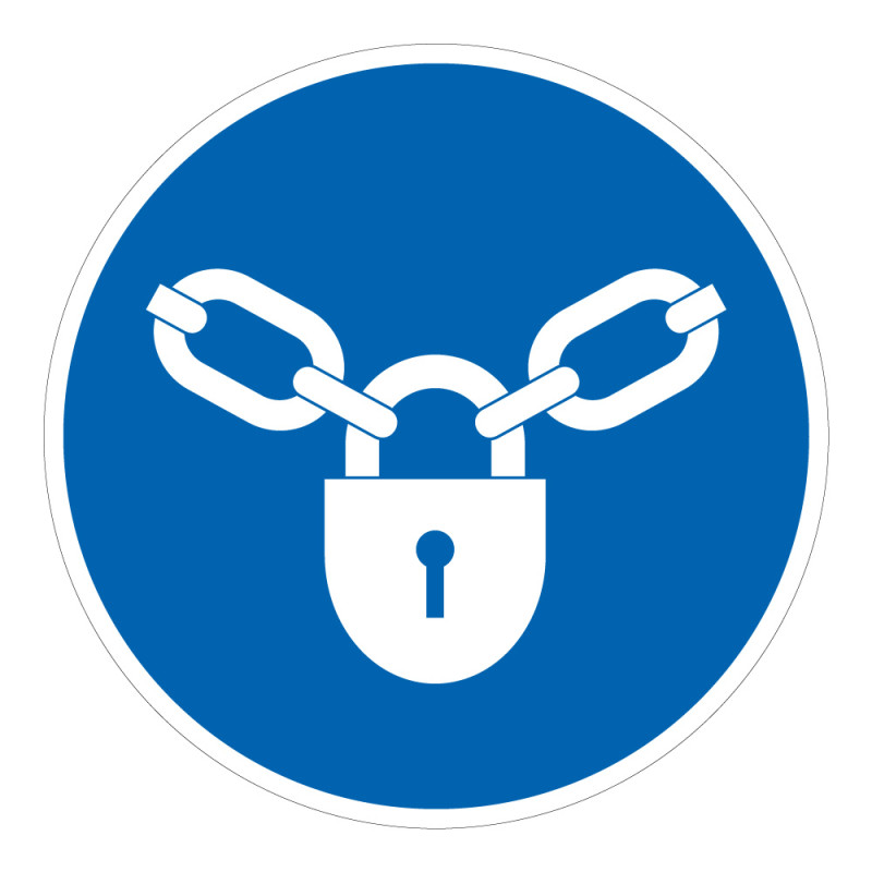 Panneau d'obligation - Verrouillage obligatoire  - M028 - ISO 7010