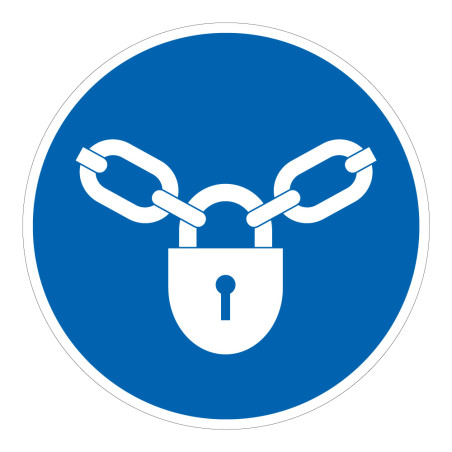 Panneau d'obligation - Verrouillage obligatoire  - M028 - ISO 7010
