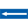 Signalétique information "flèche vers la gauche" fond bleu 210 x 75 mm