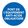 Panneau Obligatoire - EPI - Port de l'équipement anti-acide