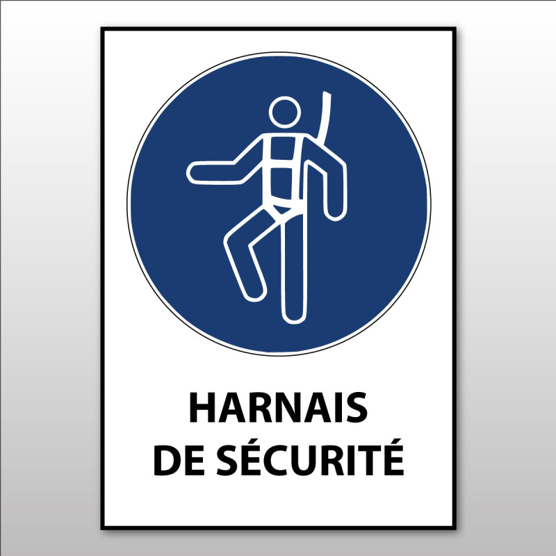 Panneau d'obligation ISO EN 7010  "Harnais de sécurité obligatoire" M018