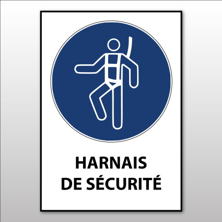 Panneau d'obligation ISO EN 7010  "Harnais de sécurité obligatoire" M018
