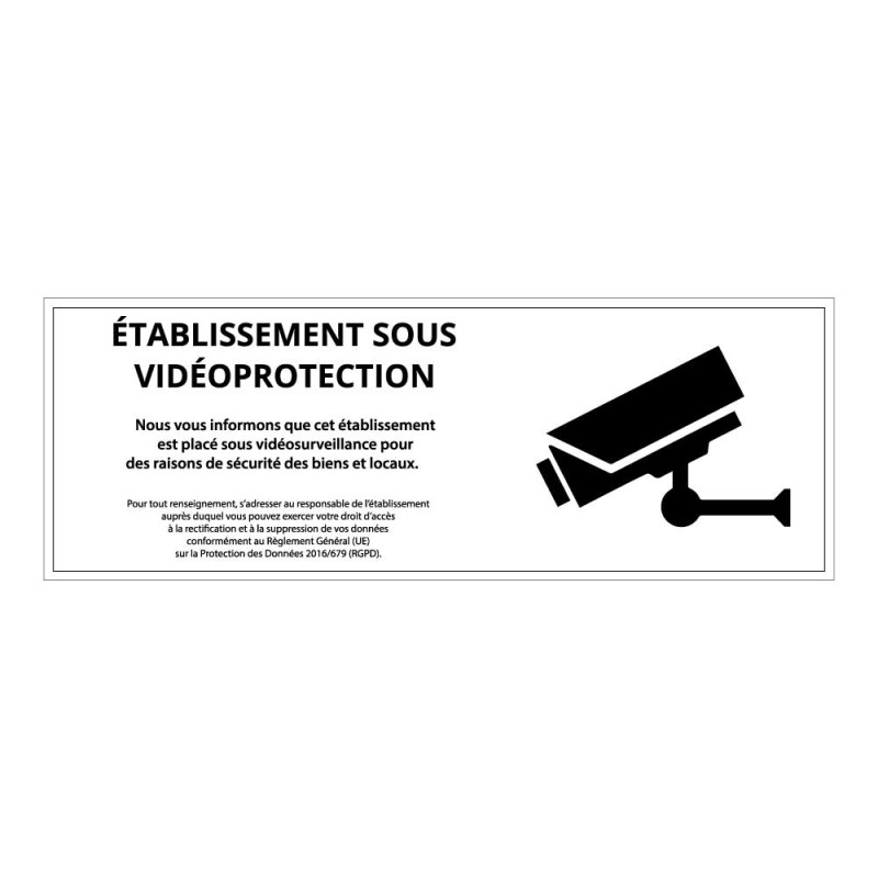 Panneau « Etablissement sous vidéo-protection» ISO 7010