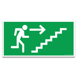 Sécurisez vos voies d'évacuation avec ce panneau clair et intuitif - homme montant les escaliers.