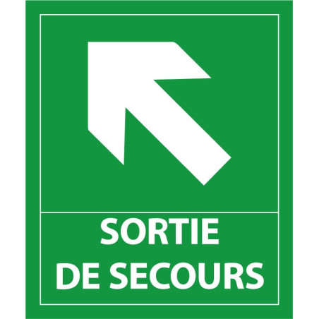 [Panneau évacuation - Sortie de secours flèche haut - 300x250 mm]