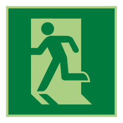 Panneau évacuation - Sortie de Secours gauche - E001 - ISO 7010