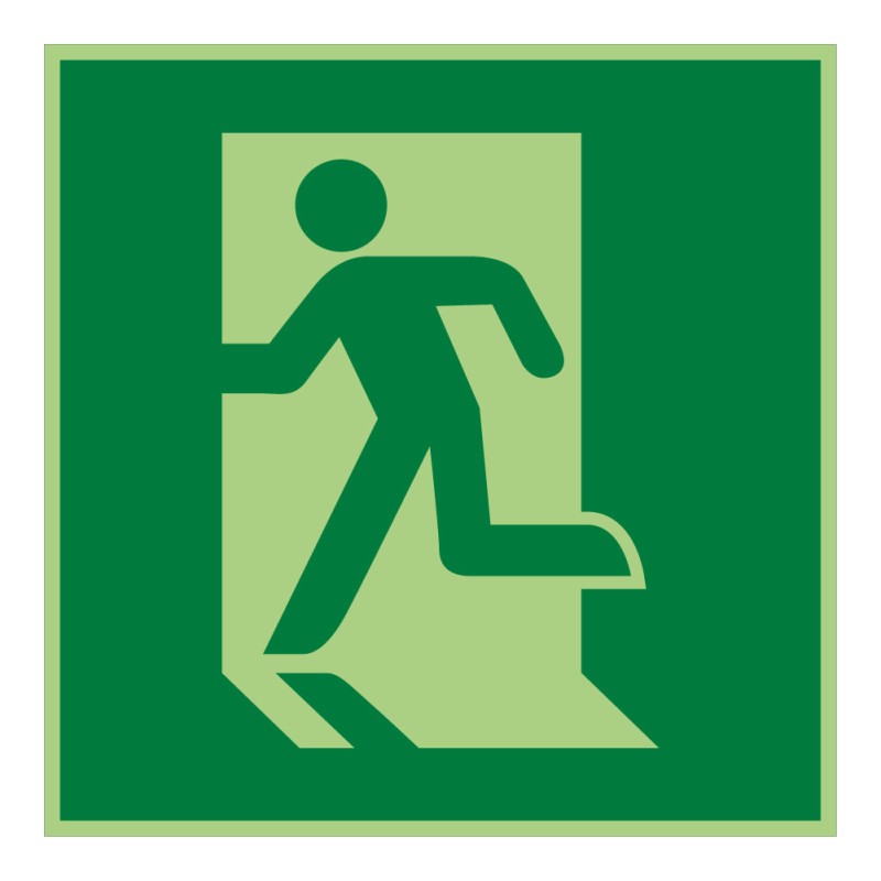 Panneau évacuation - Sortie de Secours gauche - E001 - ISO 7010