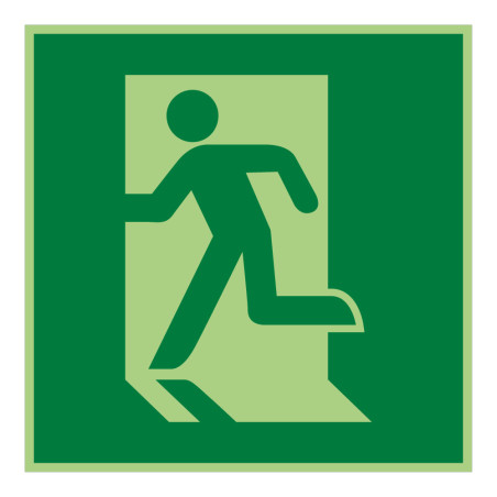 Panneau évacuation - Sortie de Secours gauche - E001 - ISO 7010