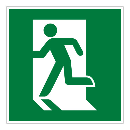 Panneau évacuation - Sortie de Secours gauche - E001 - ISO 7010