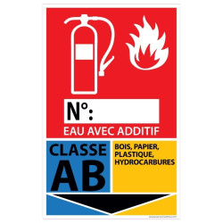 Panneau Incendie - Extincteur Classe AB - 160 x 250 mm
