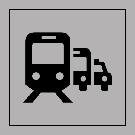Panneau d'information - Pôle de correspondance ou gare routière - ISO 7001 - Gravoply