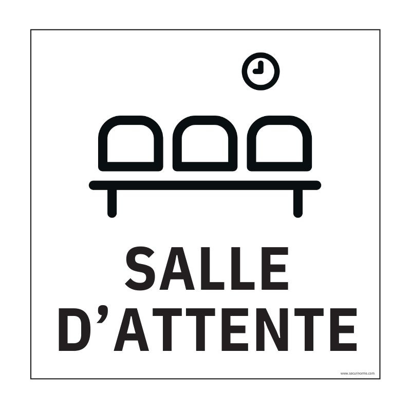 Panneau information - Salle d'attente - 250x250 mm - Vinyle/PVC