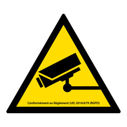 Panneau Information vidéosurveillance – Signalétique triangle jaune