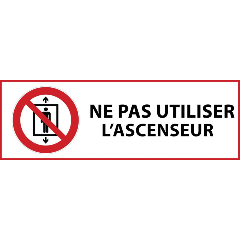 Panneau interdiction - Ne pas utiliser cet ascenseur pour des personnes - P027