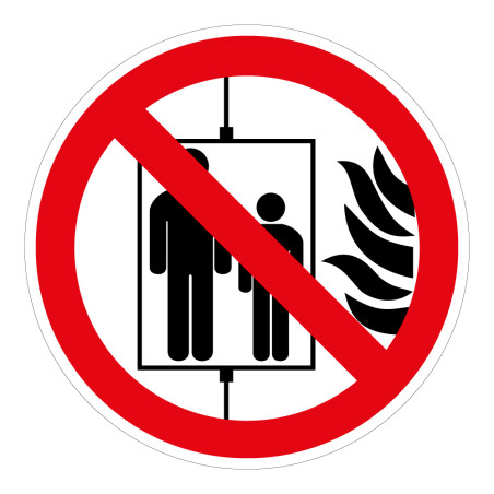 Panneau ISO 7010 P020 Ne pas utiliser l’ascenseur si incendie