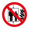 Panneau ISO 7010 P020 Ne pas utiliser l’ascenseur si incendie