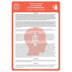 Poster d'affichage "Lutte contre les discriminations"