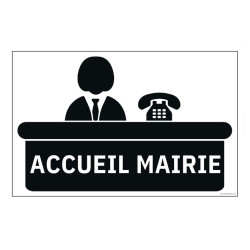 Panneau Mairie - Info Accueil Symbole - 300x200 mm Vinyle