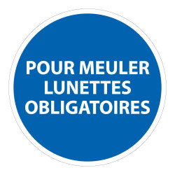 Panneau meulage lunettes obligatoires ISO 7010 sécurité