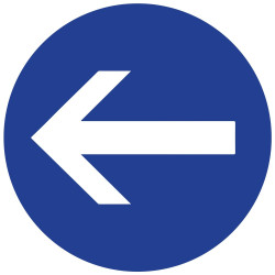 Panneau - Obligation de Tourner avant le Panneau B21-1/B21-2 - Ø200 mm - Aludibond