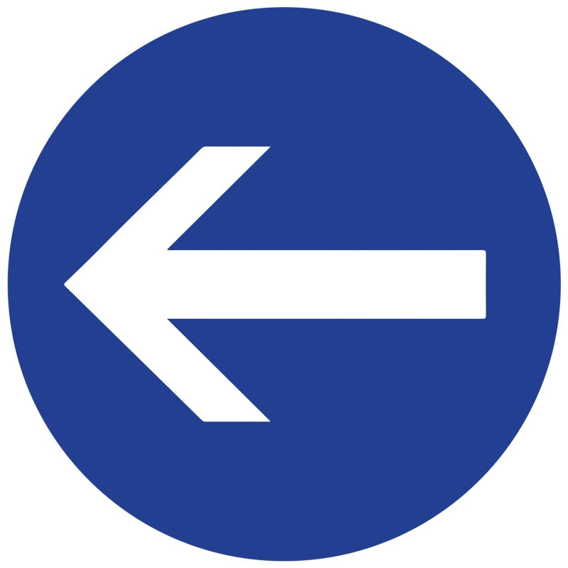 Panneau - Obligation de Tourner avant le Panneau B21-1/B21-2 - Ø200 mm - Aludibond