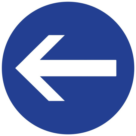 Panneau - Obligation de Tourner avant le Panneau B21-1/B21-2 - Ø200 mm - Aludibond