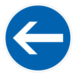 Panneau Obligation - Flèche sens obligatoire - Ø 200 mm