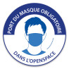Panneau COVID 19 - Port du masque obligatoire dans l'openspace