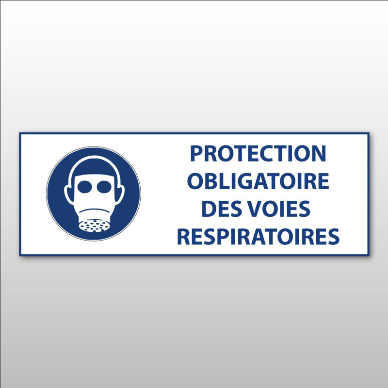 Panneau d'obligation ISO EN 7010 "Protection des voies respiratoires obligatoire " M017