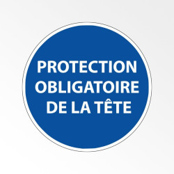 Panneau d'obligation de port d'EPI "Protection obligatoire de la tête"