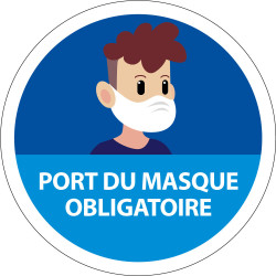 Panneau COVID 19 - Port du masque obligatoire Young - Rond