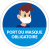 Panneau COVID 19 - Port du masque obligatoire Young - Rond
