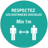 Panneau ou Autocollant - Respectez les distances sociales - Diamètre 100-200-315 mm - Vinyle ou PVC