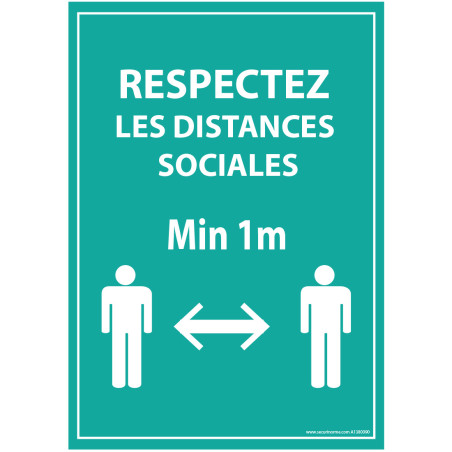 Panneau ou Autocollant - Respectez les distances sociales