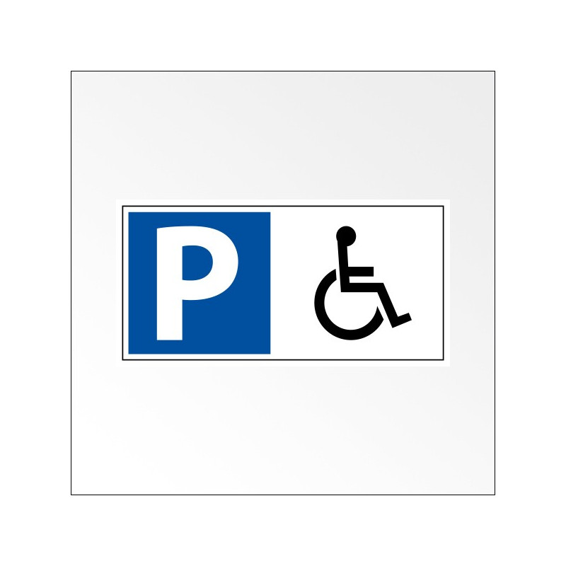 Panneau - Parking réservé PMR - 400x200 mm - Aluminium