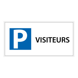 Panneau parking réservé Visiteurs- 400x200 mm - Aludibond