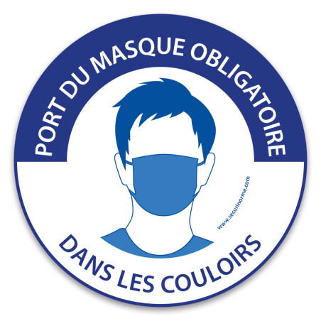 Panneau COVID 19 - Port du masque obligatoire dans les couloirs