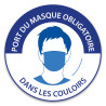 Panneau COVID 19 - Port du masque obligatoire dans les couloirs