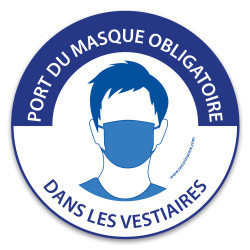 Panneau COVID 19 - Port du masque obligatoire dans les vestiaires
