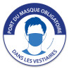 Panneau COVID 19 - Port du masque obligatoire dans les vestiaires