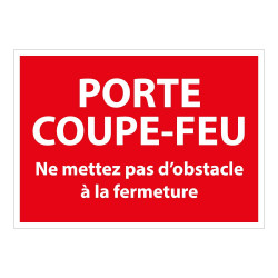 Panneau - Porte coupe-feu, pas d'obstacle - ISO 3864-1