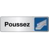 Panneau Signalétique Adhésif - Poussez avec Pictogramme Flèche - Modèles PVC ou Metallex