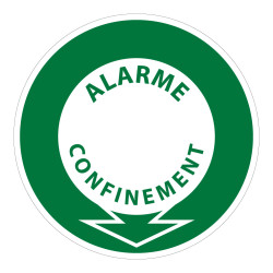 Panneau PPMS – Alarme confinement fléché – Signalétique ronde