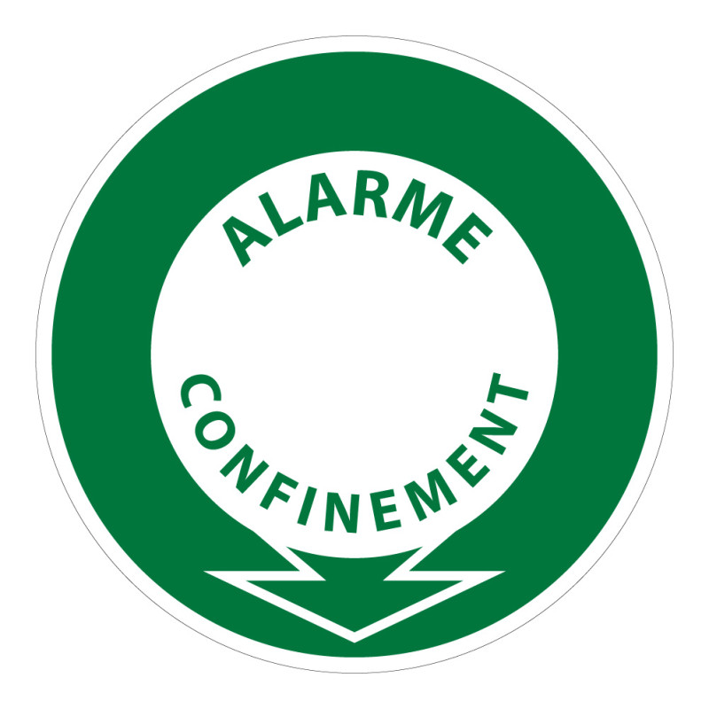 Panneau PPMS – Alarme confinement fléché – Signalétique ronde