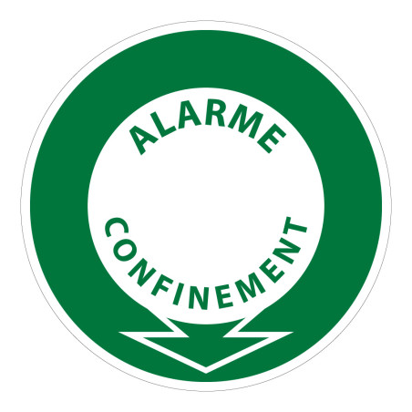 Panneau PPMS – Alarme confinement fléché – Signalétique ronde